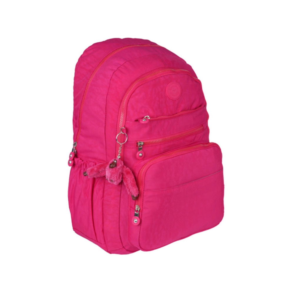 Ghiozdan cu 2 compartimente si 4 buzunare exterioare cu fermoar 48 x 33 x 25 cm PINK